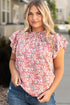 Southern Belle Floral Print Ruffled Sleeve Frill Top