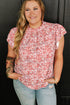 Southern Belle Floral Print Ruffled Sleeve Frill Top