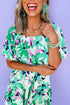 Southern Belle Floral Print Shirred Square Neck Mini Dress