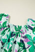 Southern Belle Floral Print Shirred Square Neck Mini Dress