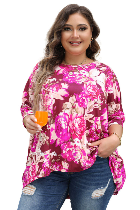 Southern Belle Floral Print Short Sleeve Blouse