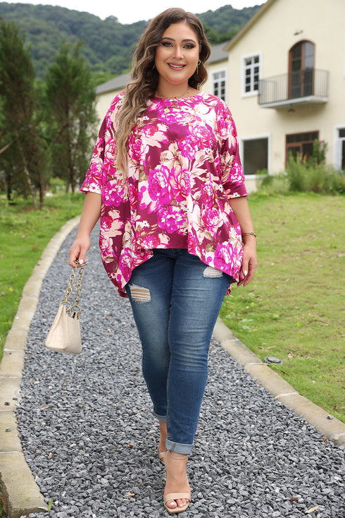 Southern Belle Floral Print Short Sleeve Blouse