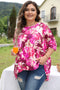 Southern Belle Floral Print Short Sleeve Blouse