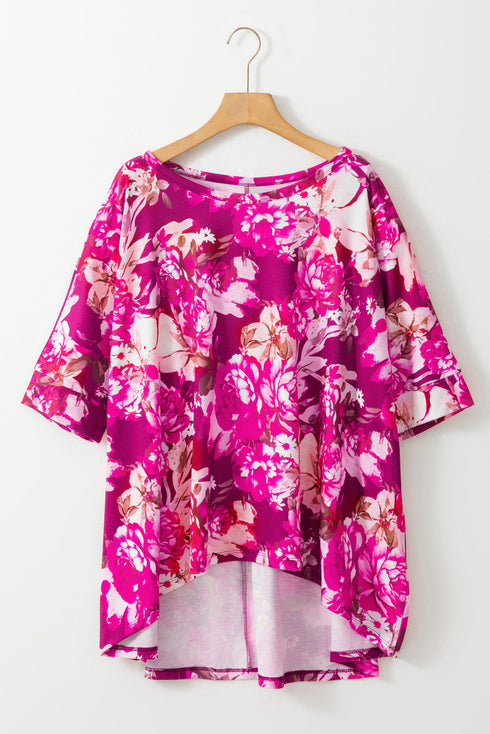 Southern Belle Floral Print Short Sleeve Blouse