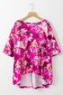 Southern Belle Floral Print Short Sleeve Blouse