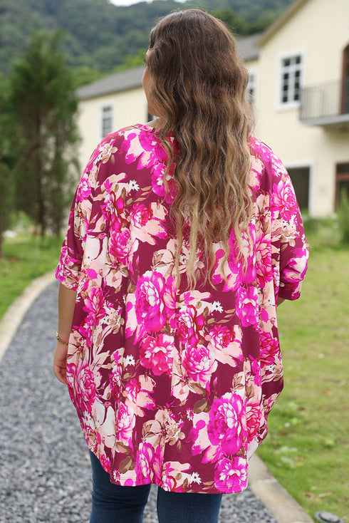 Southern Belle Floral Print Short Sleeve Blouse