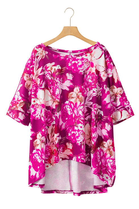 Southern Belle Floral Print Short Sleeve Blouse