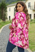 Southern Belle Floral Print Short Sleeve Blouse