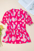 Southern Belle Floral Print Smocked Puff Sleeve V Neck Blouse