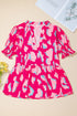 Southern Belle Floral Print Smocked Puff Sleeve V Neck Blouse