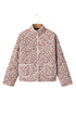 Southern Belle Floral Print Stand Neck Pocketed Jacket