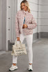 Southern Belle Floral Print Stand Neck Pocketed Jacket