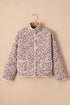 Southern Belle Floral Print Stand Neck Pocketed Jacket