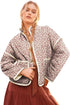 Southern Belle Floral Print Stand Neck Pocketed Jacket