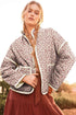 Southern Belle Floral Print Stand Neck Pocketed Jacket