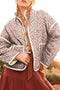 Southern Belle Floral Print Stand Neck Pocketed Jacket