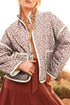 Southern Belle Floral Print Stand Neck Pocketed Jacket