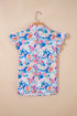 Southern Belle Floral Print Tie V Neck Ruffle Blouse