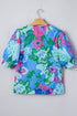 Southern Belle Floral Print V Neck Half Sleeve Blouse