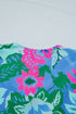 Southern Belle Floral Print V Neck Half Sleeve Blouse