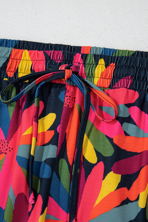 Southern Belle Floral Print Wide Leg Loungewear