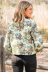 Southern Belle Floral Print Zip Up Collared Jacket