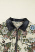 Southern Belle Floral Print Zip Up Collared Jacket