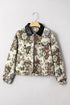 Southern Belle Floral Print Zip Up Collared Jacket
