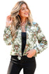 Southern Belle Floral Print Zip Up Collared Jacket