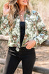 Southern Belle Floral Print Zip Up Collared Jacket
