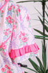 Southern Belle Floral Printed Bow Ruffled Short Sleeve Blouse