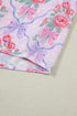 Southern Belle Floral Printed Bow Ruffled Short Sleeve Blouse