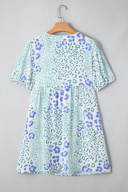 Southern Belle Floral Puff Sleeve Bow Mini Dress