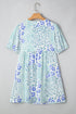 Southern Belle Floral Puff Sleeve Bow Mini Dress