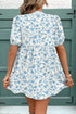 Southern Belle Floral Puff Sleeve Bow Mini Dress