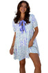 Southern Belle Floral Puff Sleeve Bow Mini Dress
