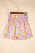 Southern Belle Floral Shirred High Waist Casual Shorts