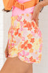 Southern Belle Floral Shirred High Waist Casual Shorts