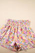 Southern Belle Floral Shirred High Waist Casual Shorts