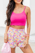 Southern Belle Floral Shirred High Waist Casual Shorts