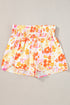 Southern Belle Floral Shirred High Waist Casual Shorts
