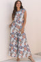Southern Belle Floral Sleeveless Buttoned Wide Leg Jumpsuit