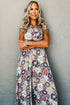 Southern Belle Floral Sleeveless Buttoned Wide Leg Jumpsuit