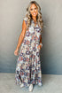 Southern Belle Floral Sleeveless Buttoned Wide Leg Jumpsuit
