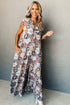 Southern Belle Floral Sleeveless Buttoned Wide Leg Jumpsuit