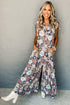 Southern Belle Floral Sleeveless Buttoned Wide Leg Jumpsuit
