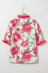 Southern Belle Floral Striped Frilled Short Sleeve Blouse
