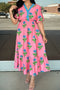 Southern Belle Floral Striped Ruffled A Line Maxi Dress