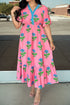 Southern Belle Floral Striped Ruffled A Line Maxi Dress