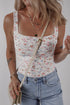 Southern Belle Floral Textured Square Neck Sleeveless Bodysuit